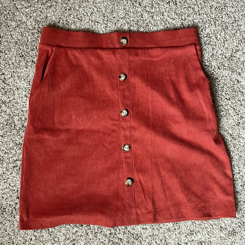 Orange corduroy skirt